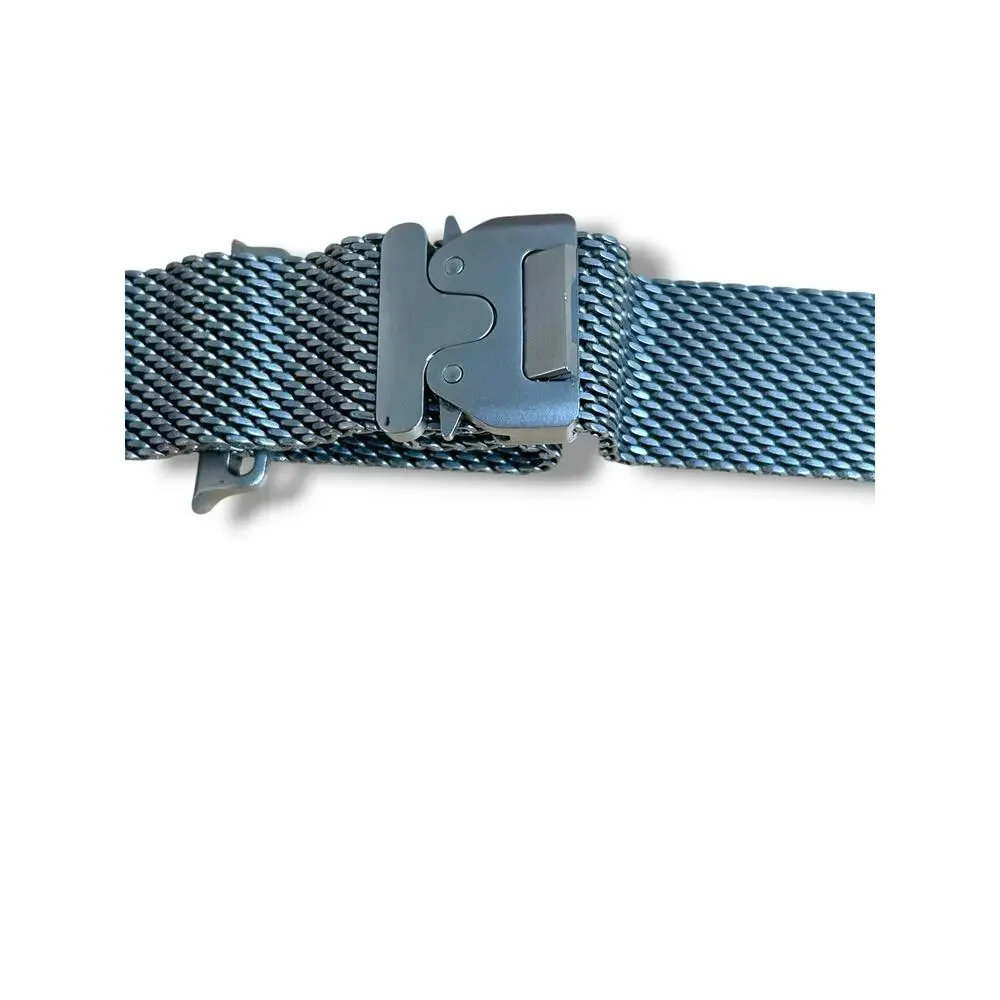 Silver Tone Metal Mesh Milanese Loop Watch Band For Apple Watch 49mm 45mm 46mm